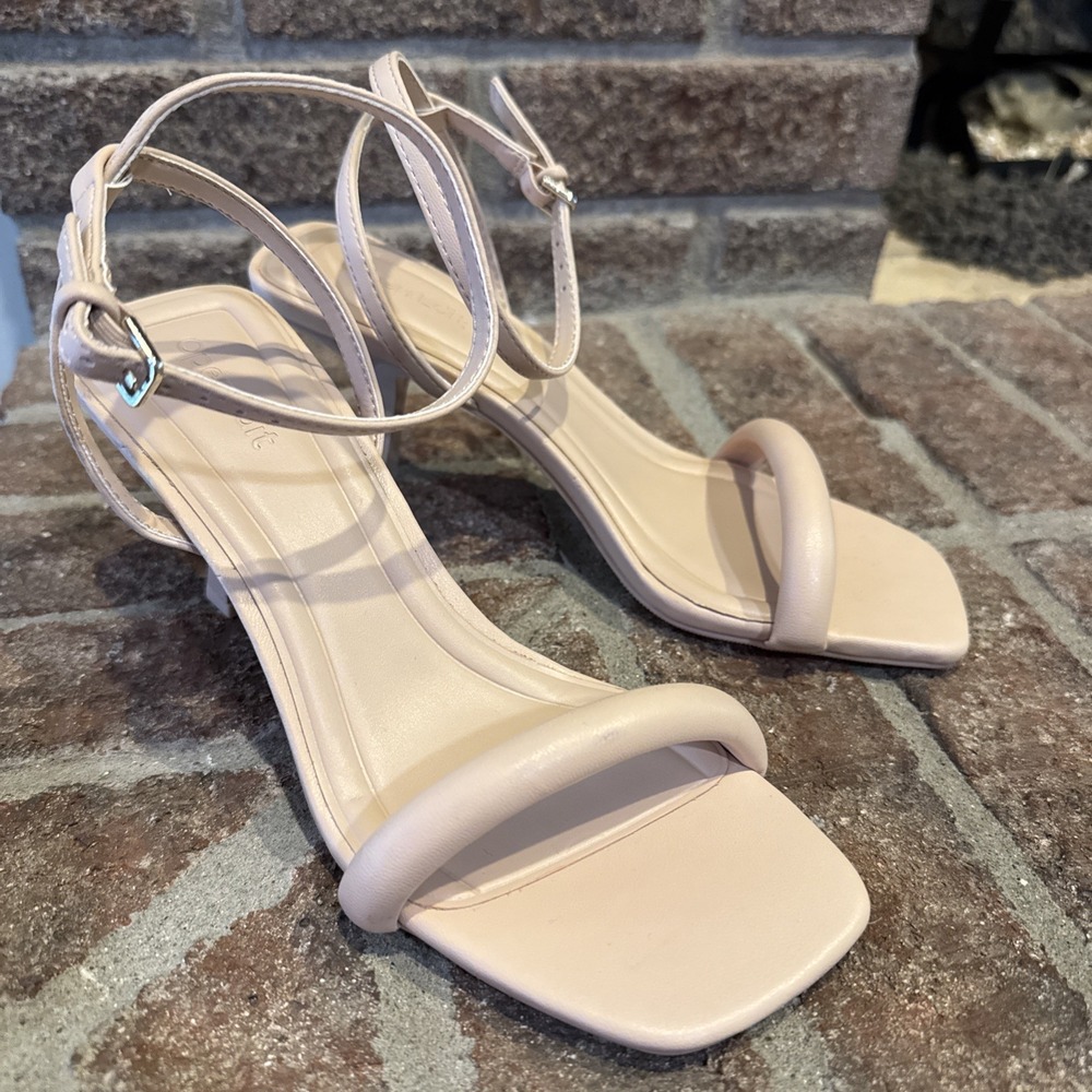 Open Edit Taytum Ankle Strap Heel‎ Sandals Women's Tan Cashew Size 6M #529